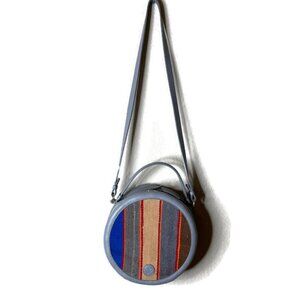 Leather and Kilim Round Handbag Purse